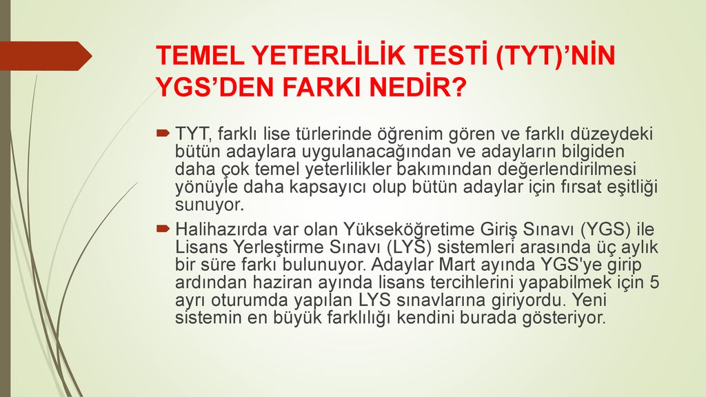 Yks Ve Tyt A Iklandi Ppt Indir